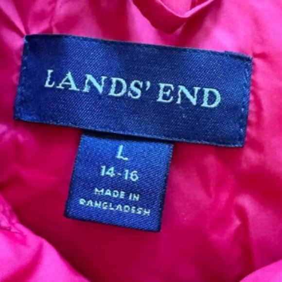 Lands End red down puffer vest size L - Picture 4 of 4
